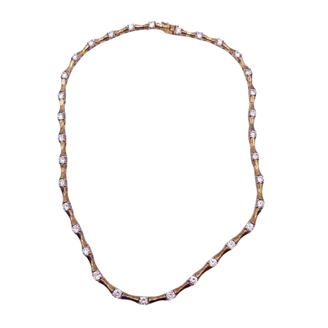 Sterling Silver Tennis Necklace 18k GP /CubicZ