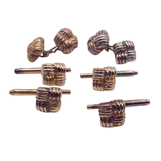 Vintage WEH Walter E Hayward 14K & Sterling Cufflink and 4 Stud Set