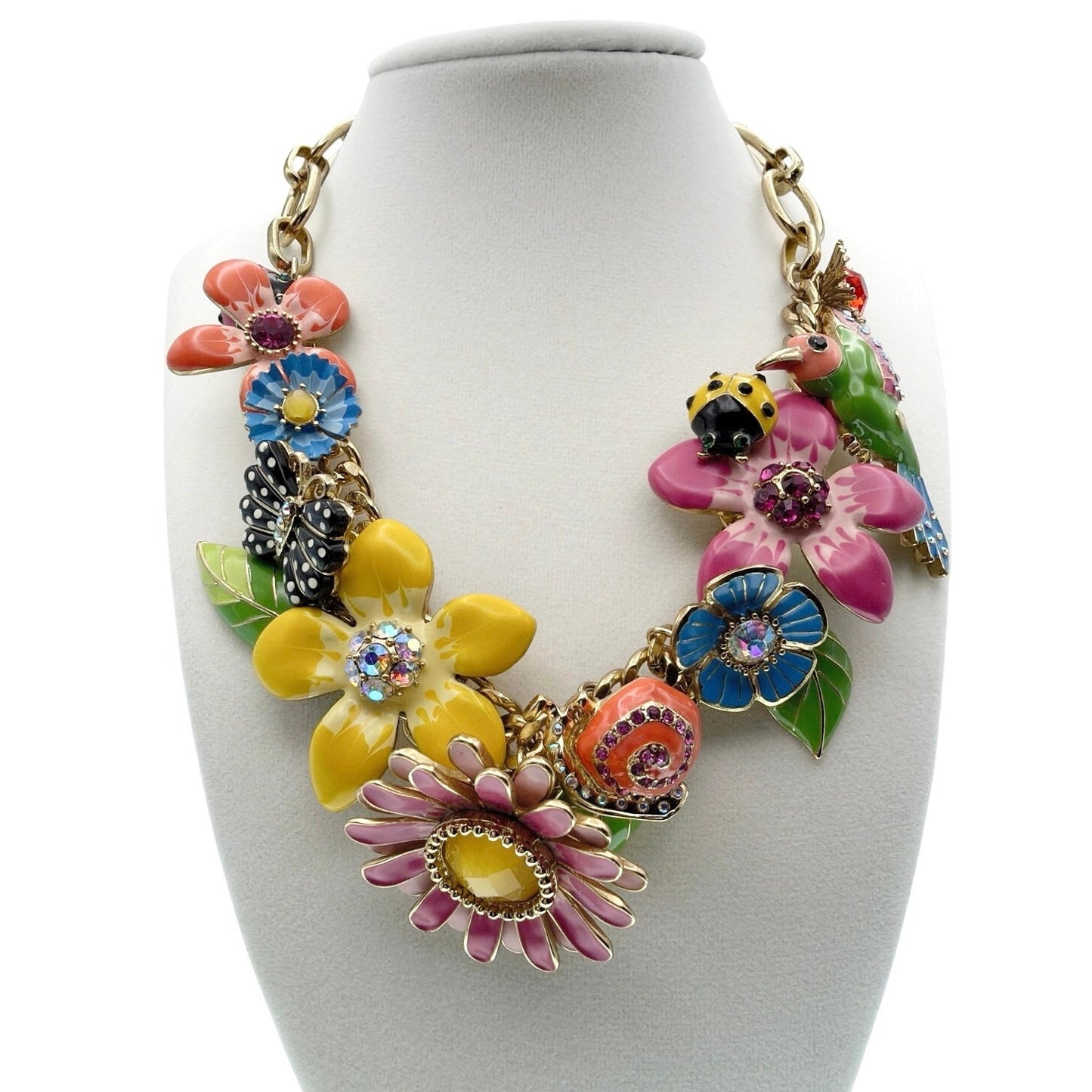 Betsey Johnson Vintage Flower Garden Statement Necklace