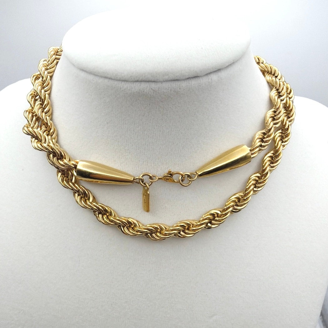 Monet Vintage Chain Necklace Gold Tone 22”