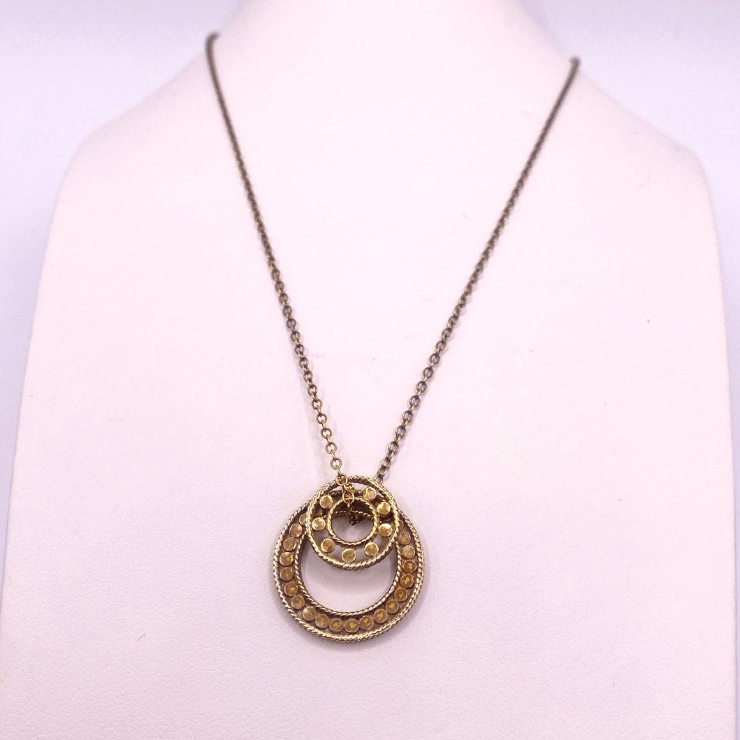 Anna Beck Open Circle Necklace Chain Gold Vermeil Sterling Silver 16”-18”