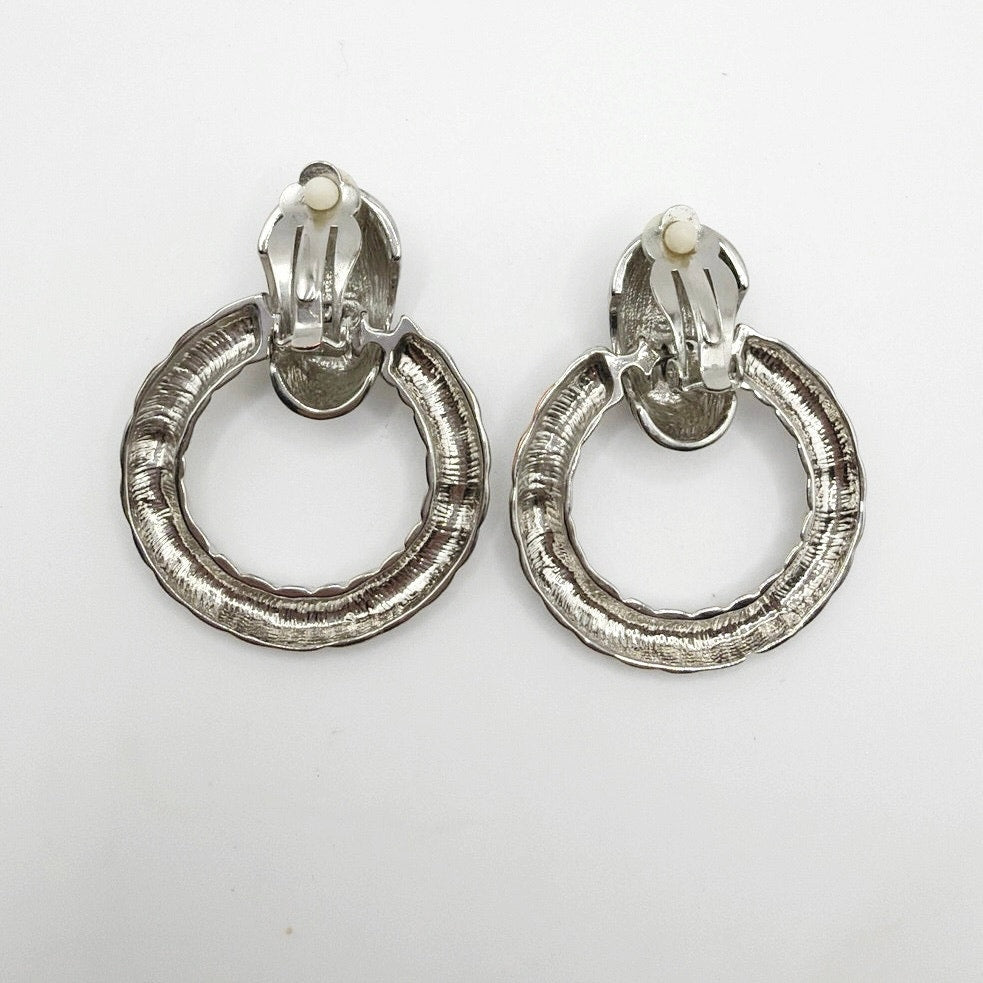 Statement Clip on Vintage Earrings Door Knocker Style 2”