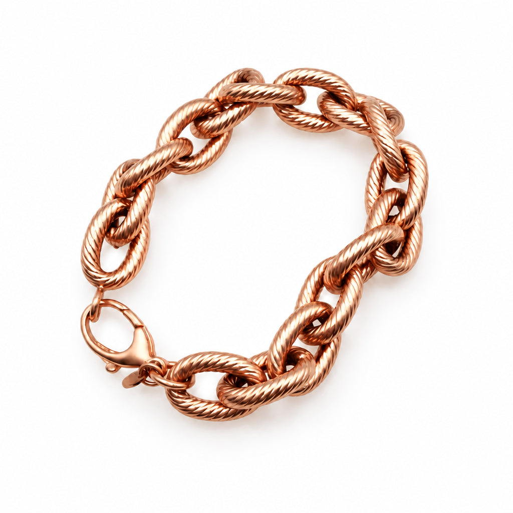 Bronze Milor Italy Rose Gold Tone Bracelet 7”