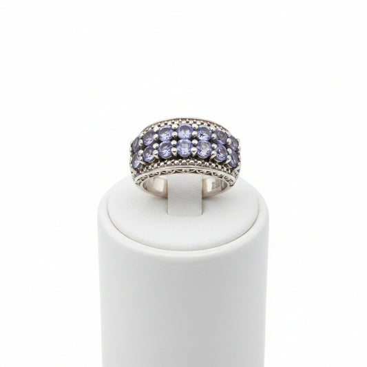 Sterling Silver and Tanzanite Band Ring