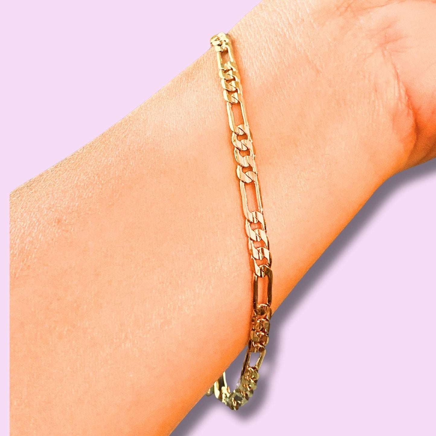 LifeTime 24k Gold Filled Figaro Bracelet