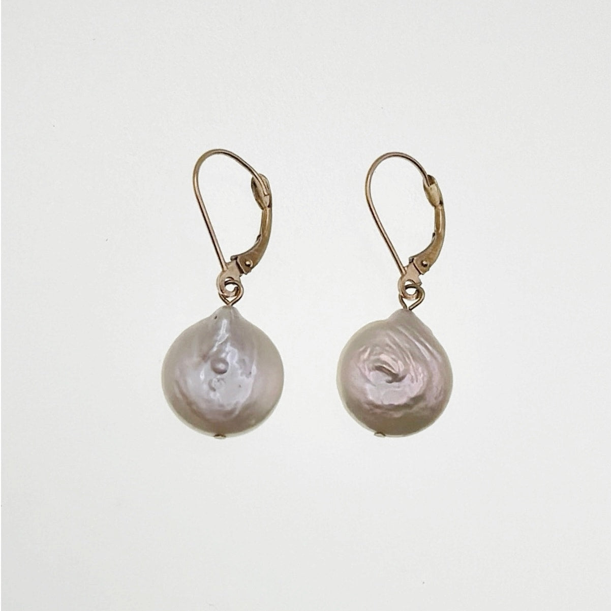 14k Gold And Fresh Water Pearl Drop Earrings