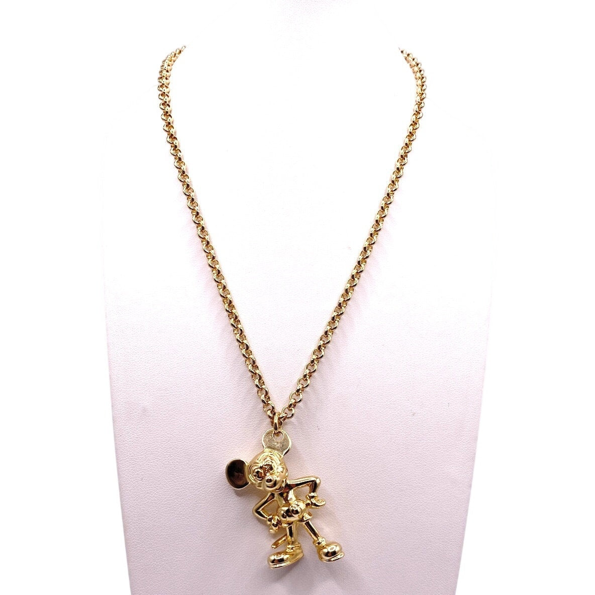 Vntg Mickey Sterling Silver Gold Plated Necklace 17” With Extension 4” Signed