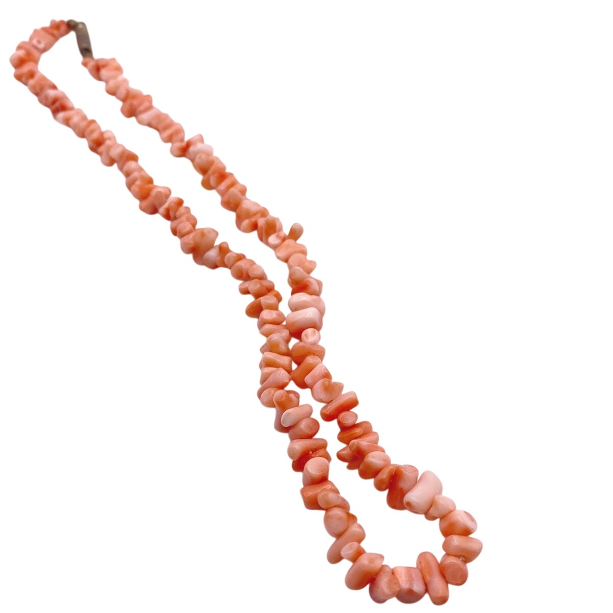 Angel Skin Coral Chips Necklace 18” Long