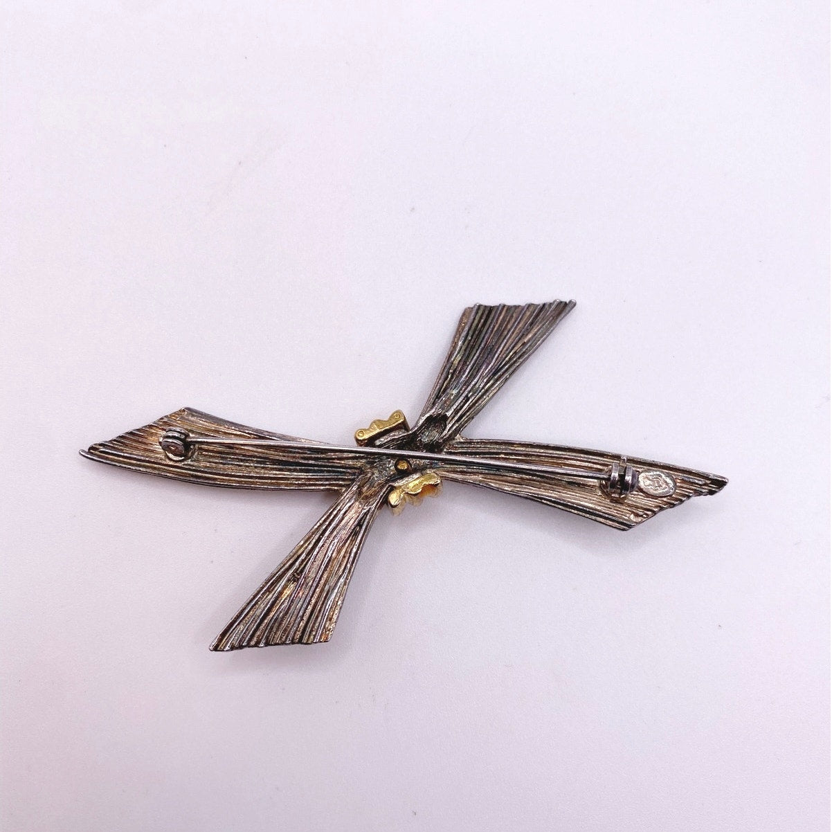 Crowned Premier Designs Vintage Bow Brooch 3”
