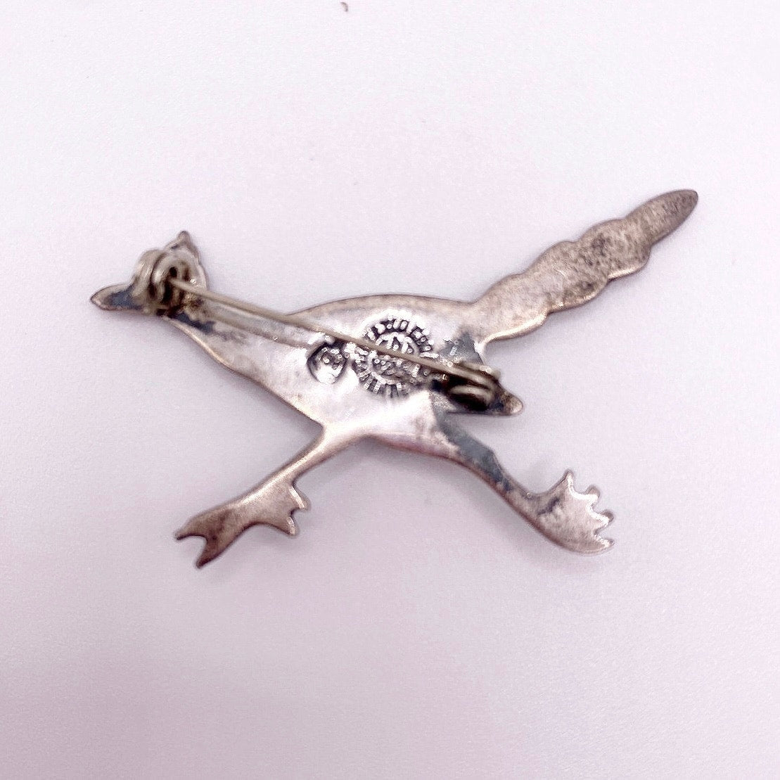 Taxco Hecho En Mexico Sterling Silver Roadrunner Brooch 2”