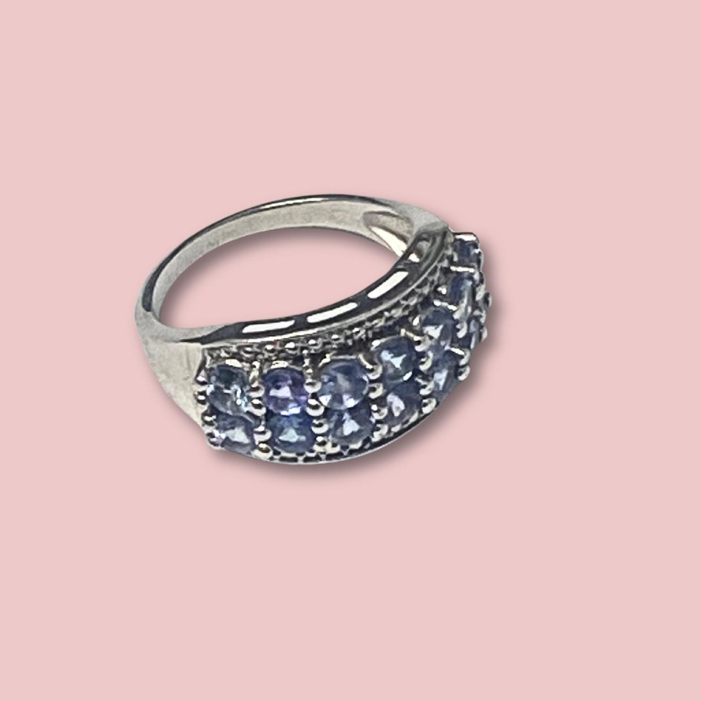 Sterling Silver and Tanzanite Band Ring