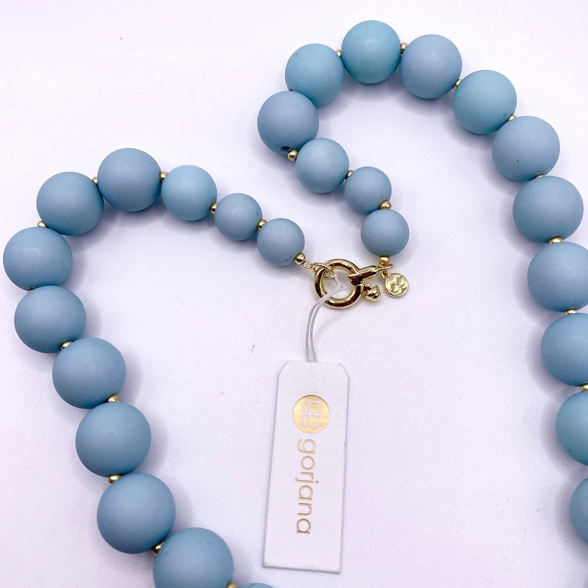 Gorjana Iris Statement Sky Blue Lucite Necklace New with Tag