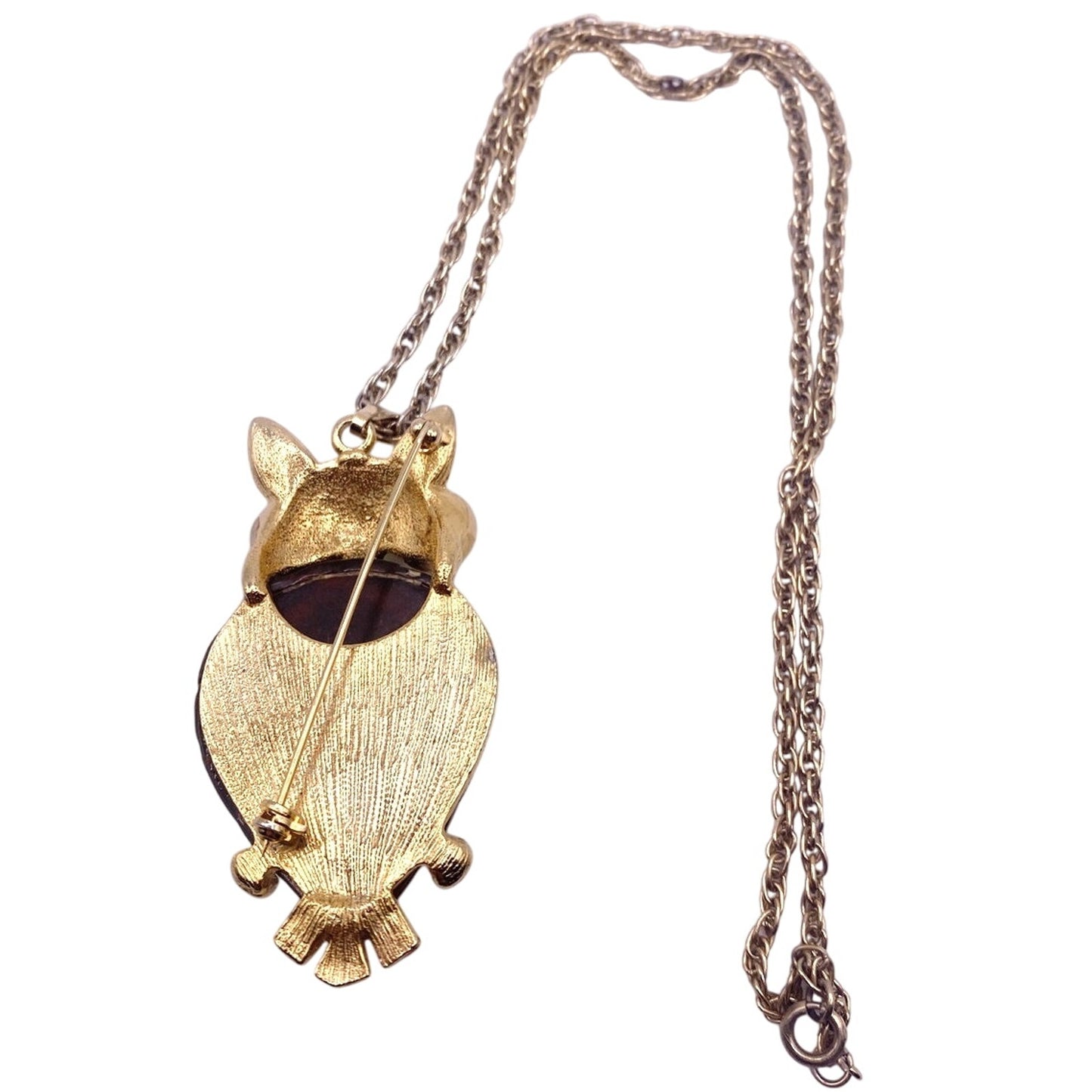 Corocraftmam Jelly Belly Owl Pendant Brooch Unsigned
