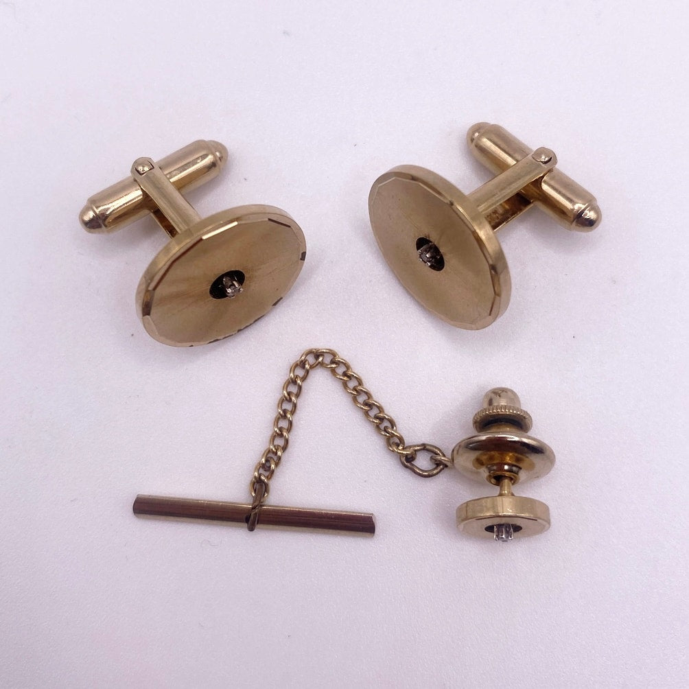 Anson Vintage Karatclad Cufflinks and Tie Tack