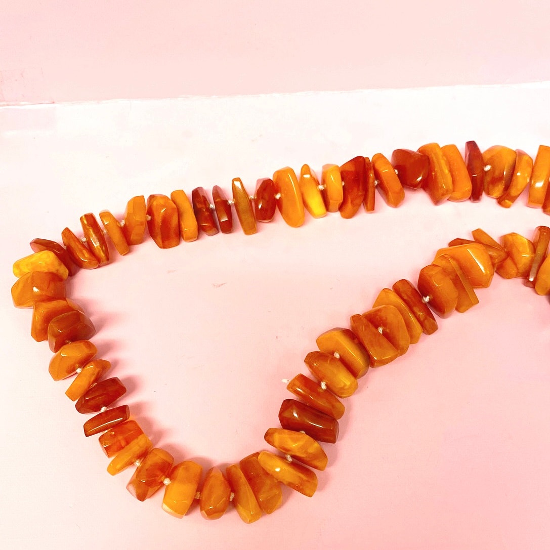 Vtg Baltic Amber Butterscotch Necklace 24"