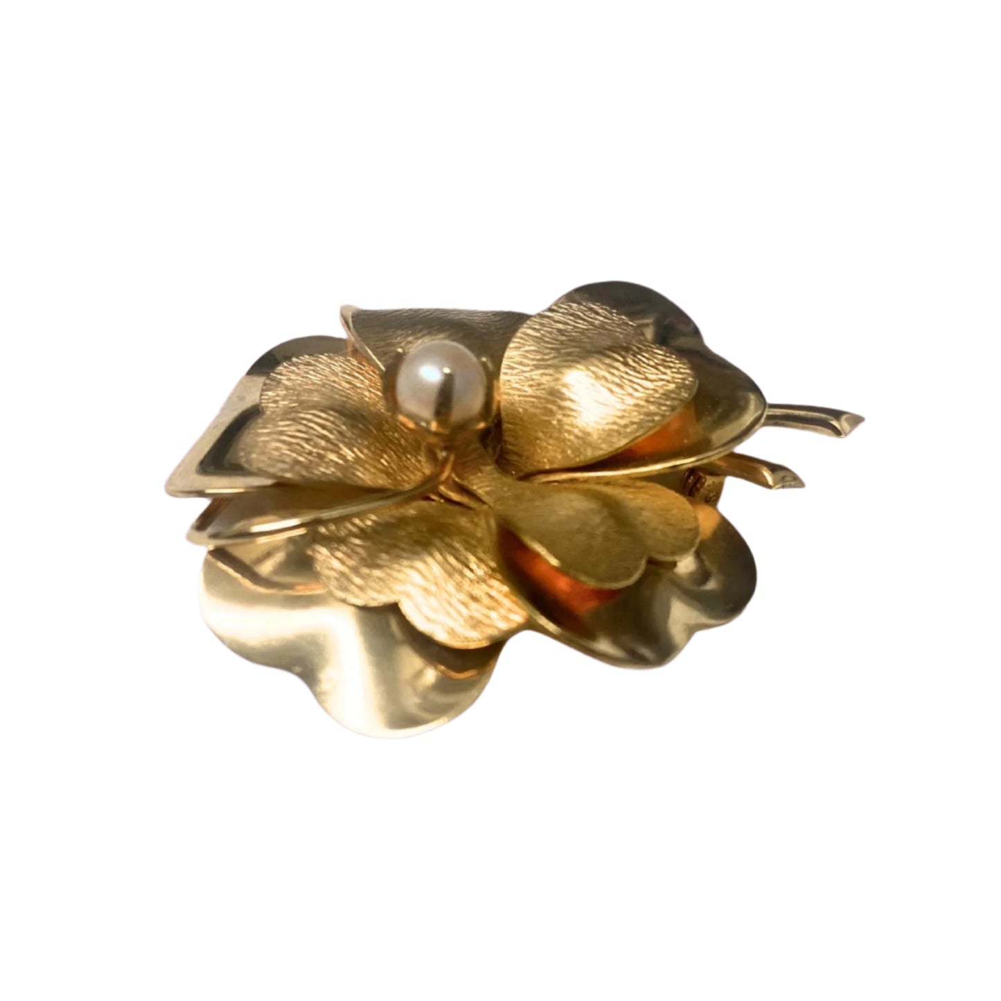 Vintage Arrowhead Brooch 12k Gold Filled Dimentional Flower