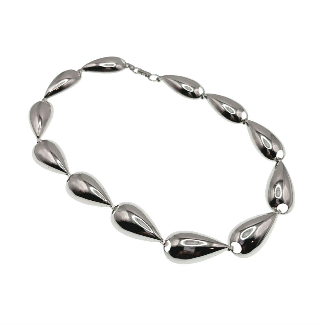 Vintage Trifari Signed Necklace 16” Silver Plated