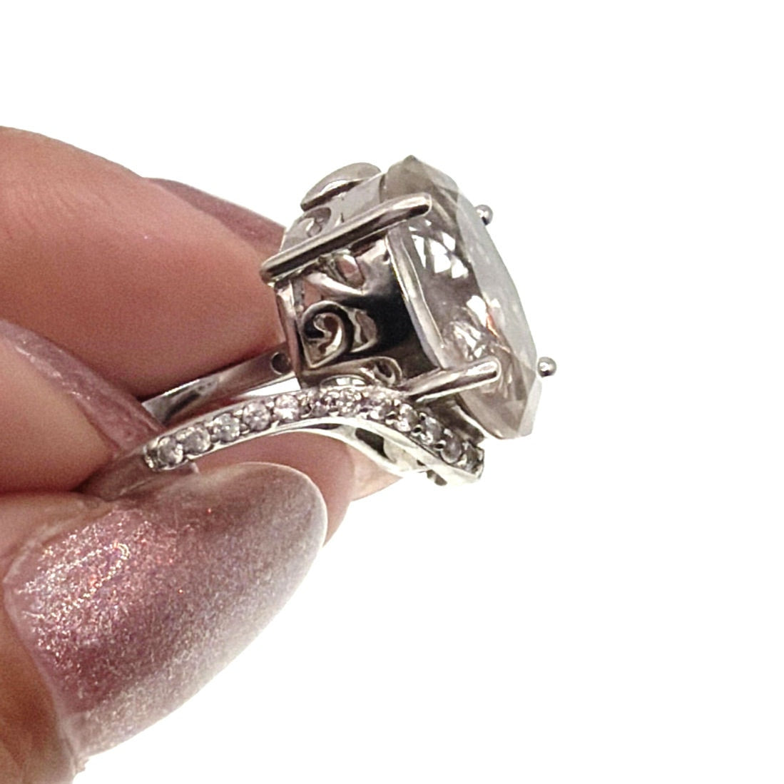 BBJ Sterling Silver and Natural Quartz Small Ring 4.7”