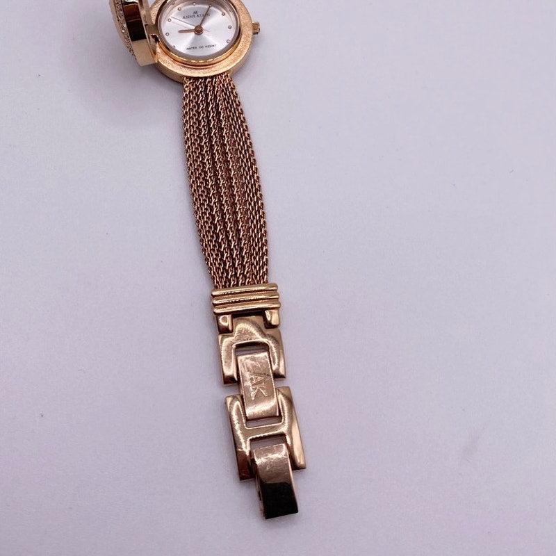 Anne Klein Locket Secret Watch Gold Tone 7 Inches
