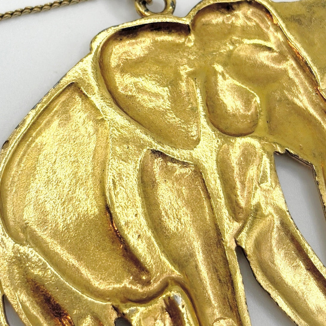 Monet Vintage Elephant Pendant Chain 24”