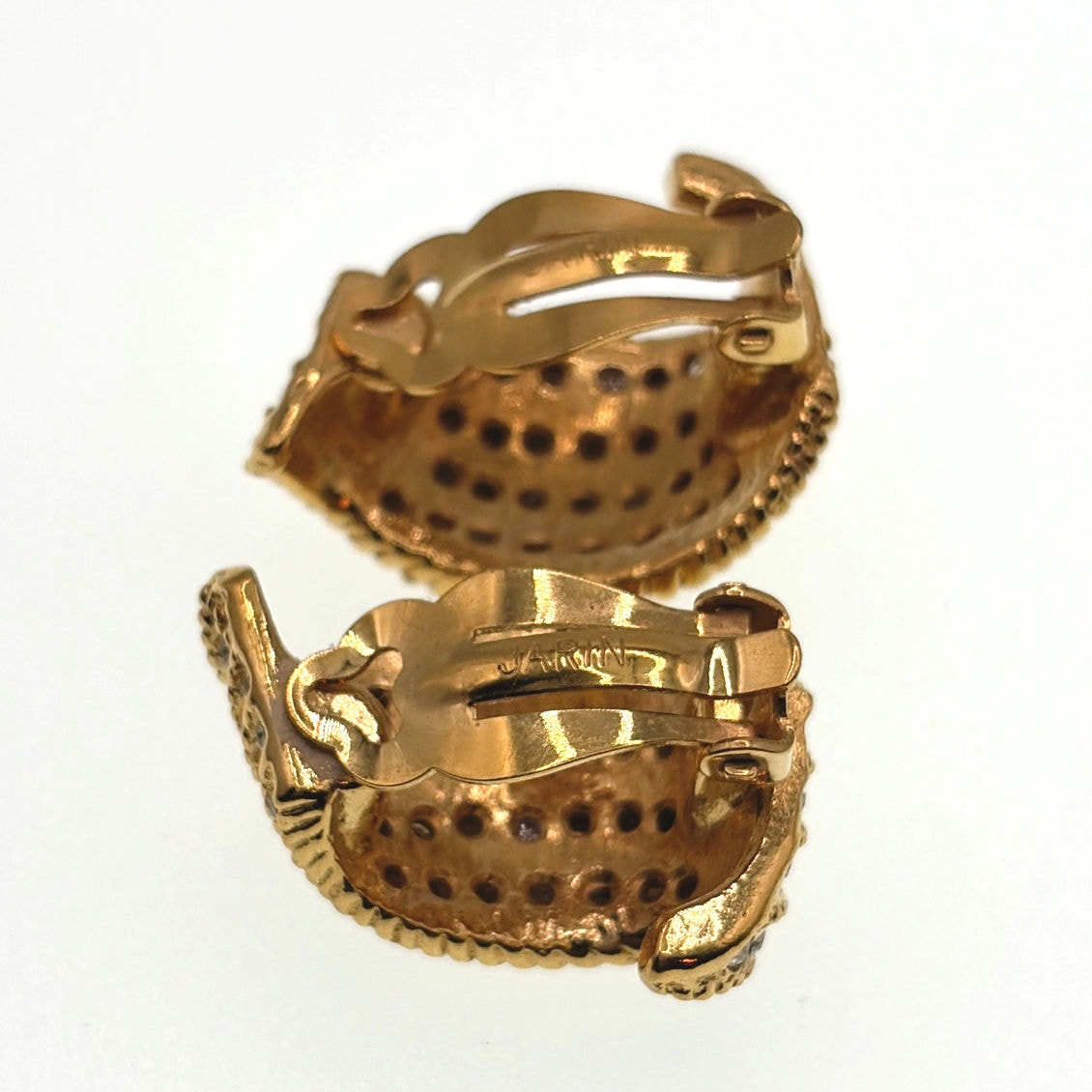 Vintage Signed Jarin Clip On Earrings Swarovski Crystals