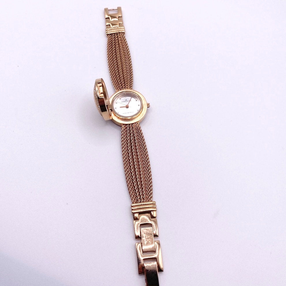 Anne Klein Locket Secret Watch Gold Tone 7 Inches