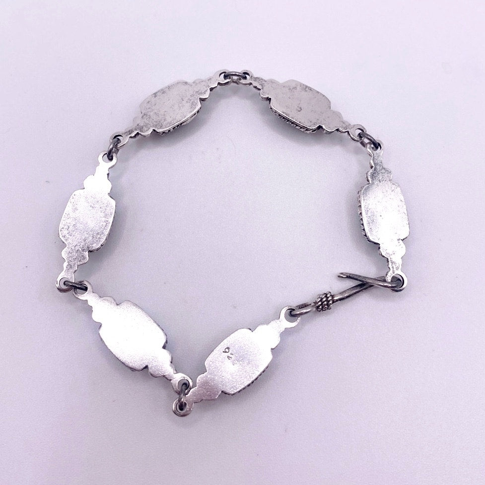 Vintage Moon Stone and Sterling Silver Bracelet