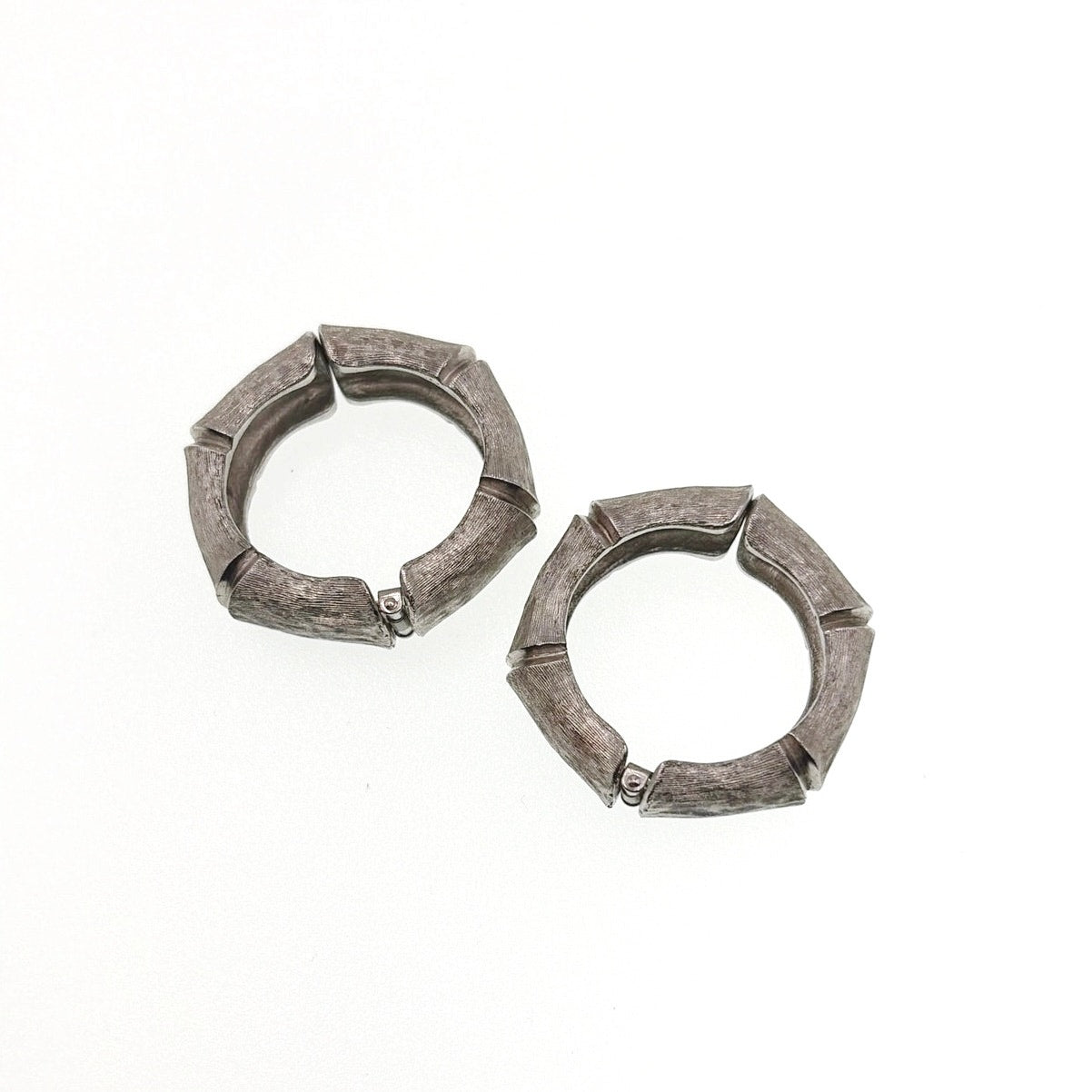 Napier Silver Tone Chunky Clip on Hoop Earrings