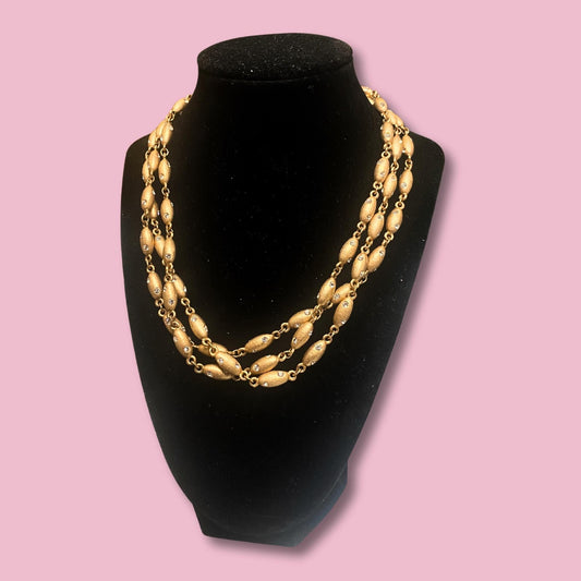 Vtg Swarovski Multi layered Chunky Necklace