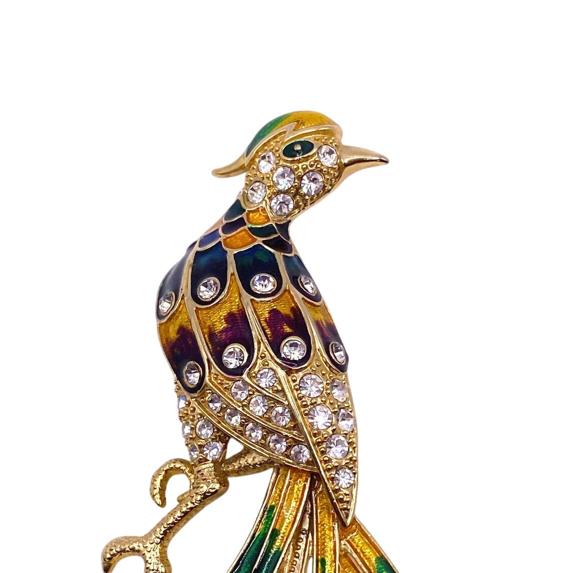 Vintage Enamel Bird Brooch