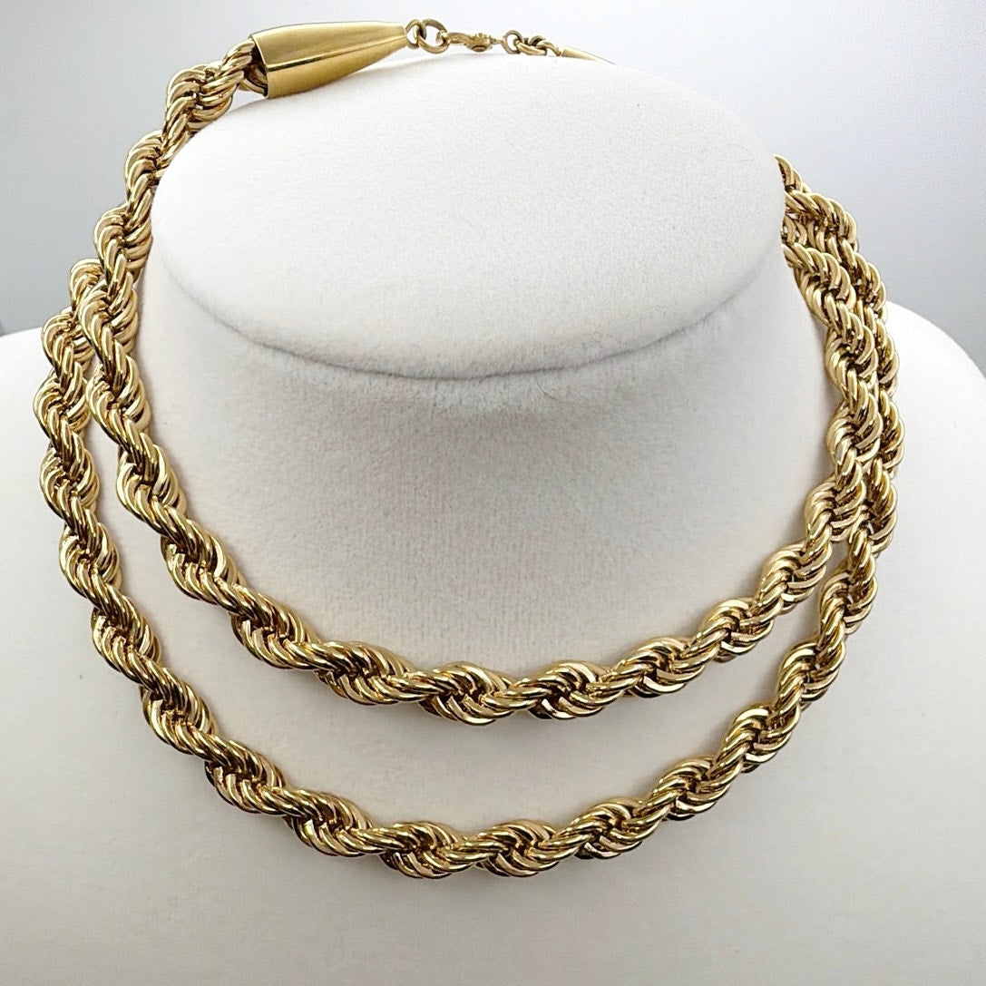 Monet Vintage Chain Necklace Gold Tone 22”