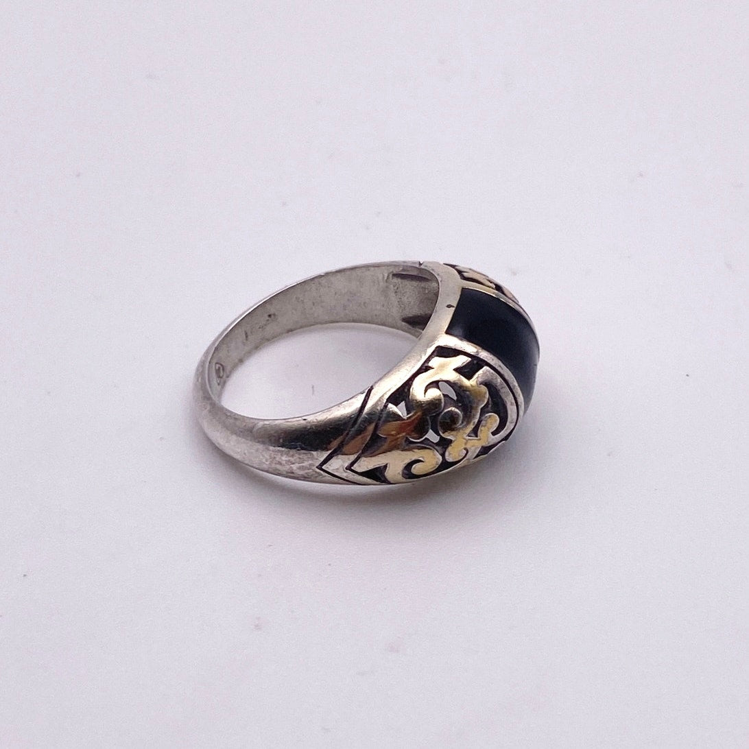 Brighton Sterling Silver And Black Onyx Ring 9”