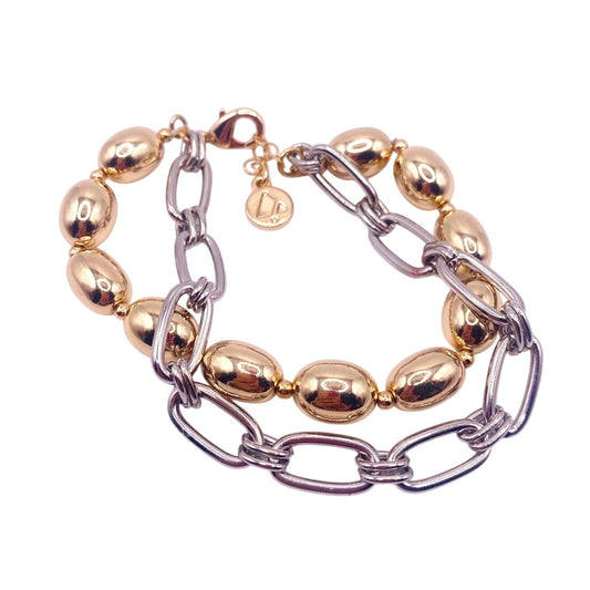 Liz Claiborne Two Tone Bracelet 7”