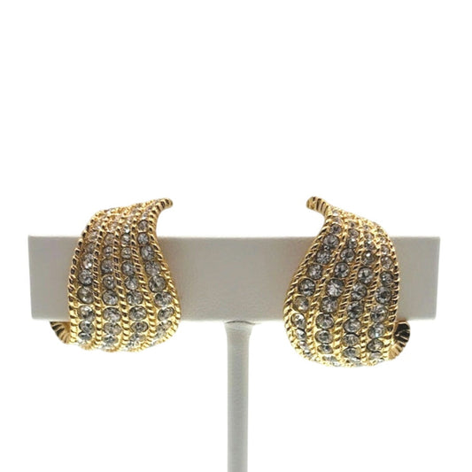 Vintage Signed Jarin Clip On Earrings Swarovski Crystals