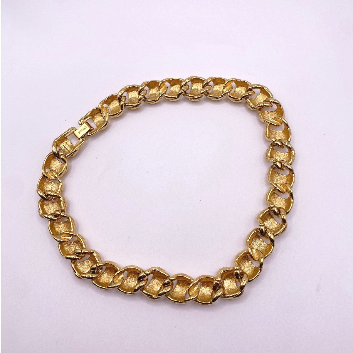 Monet Signed Vintage Chunky Links Short Necklace 16”