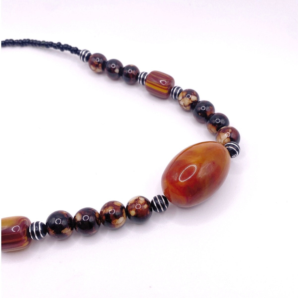 Vintage lucite Necklace Warm Tones