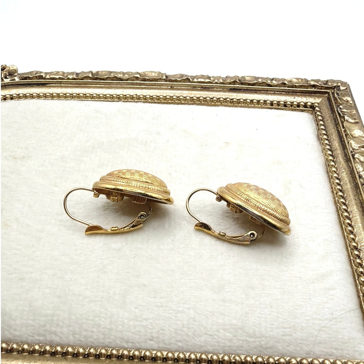 Monet Vintage Gold Tone Clip On Earrings
