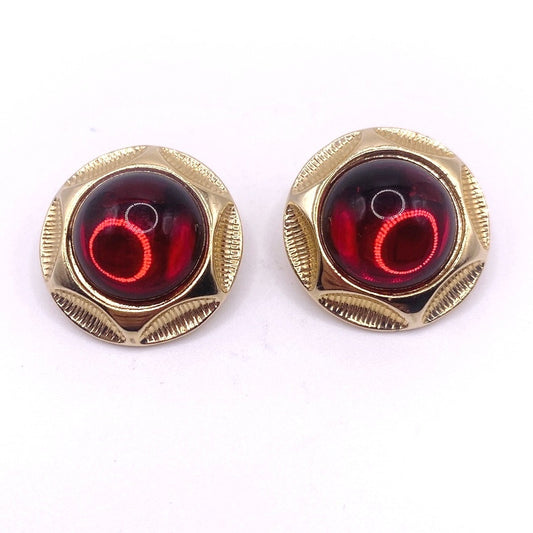 M Jent Signed Pierced Vintage Earrings