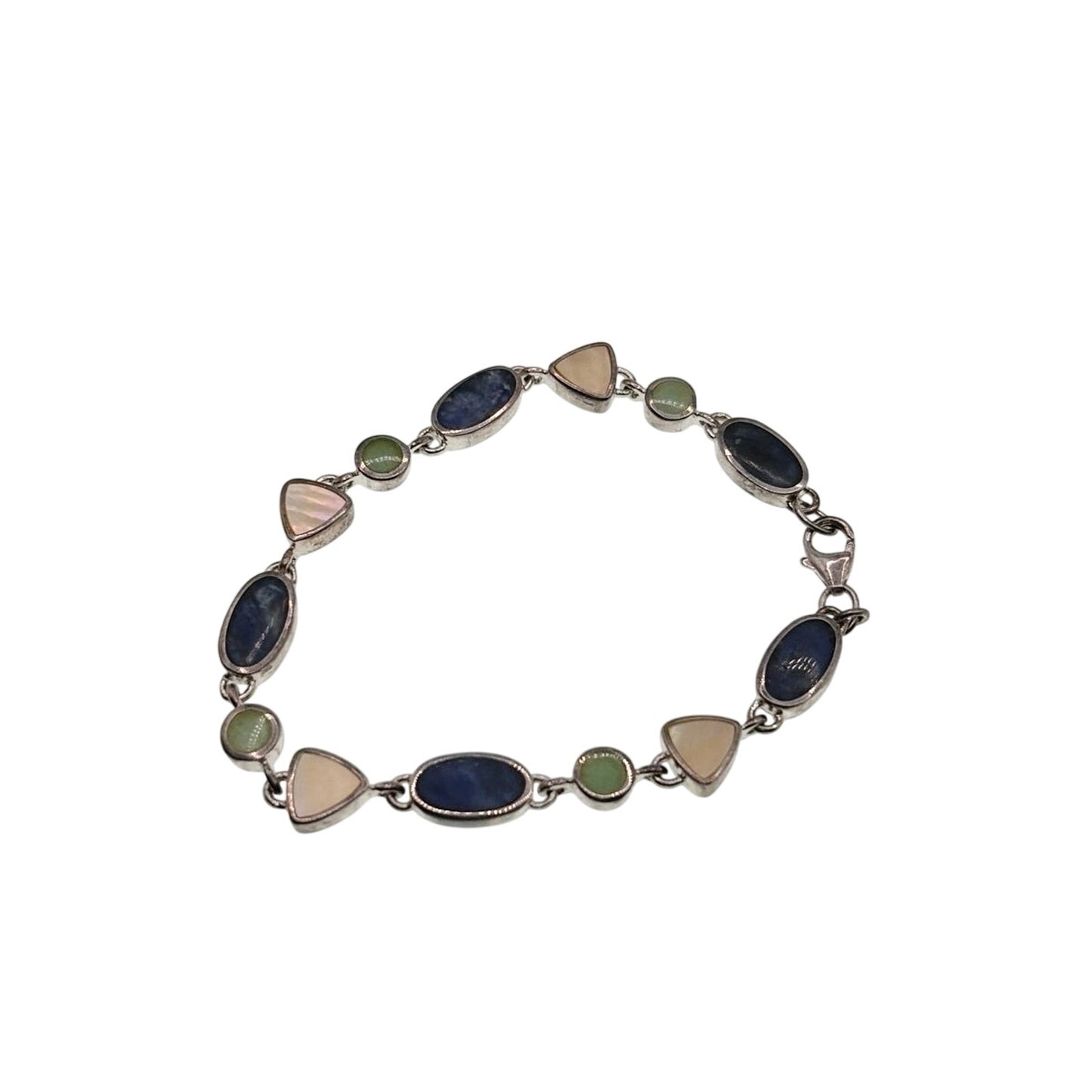 Sterling Silver and Gem Stones Bracelet 7”