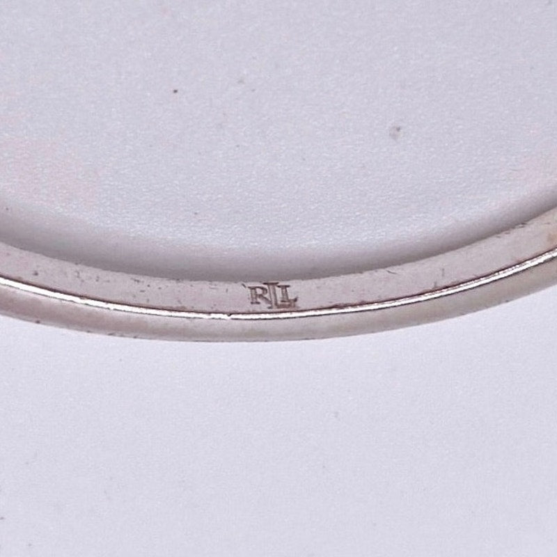 Ralph Lauren Signed Silver Tone Vintage Bangle Bracelet with Cubic Zirconia