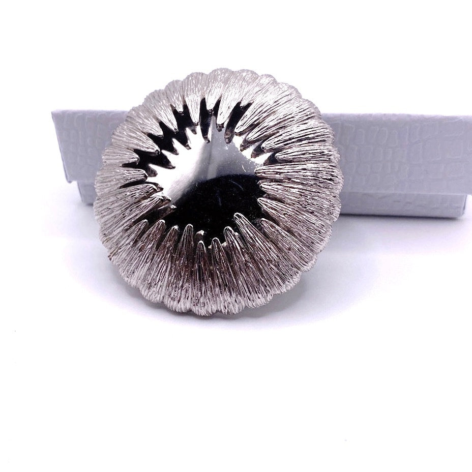 Monet Signed Large Mirrored Starburst Sun Celestial Brooch