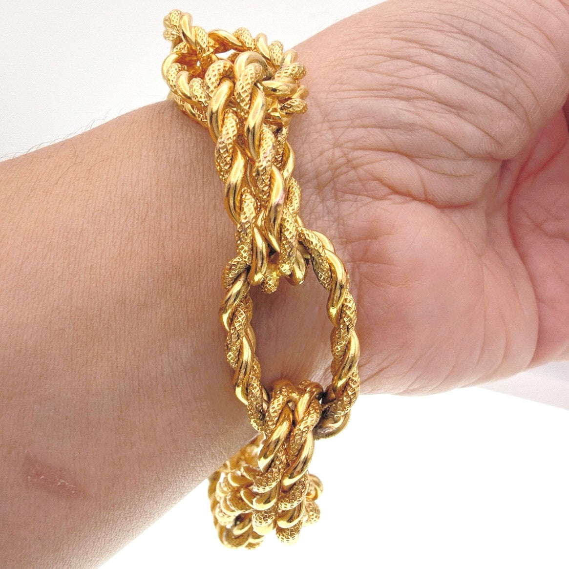Milor Bronze Italy Chunky Links Bracelet Size 8