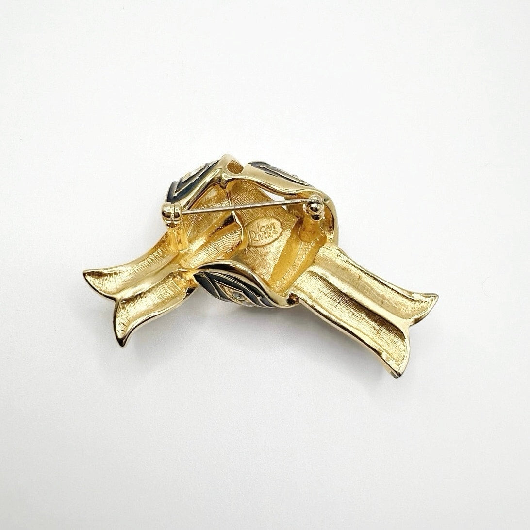 Joan Rivers Vintage Enamel Knott Brooch