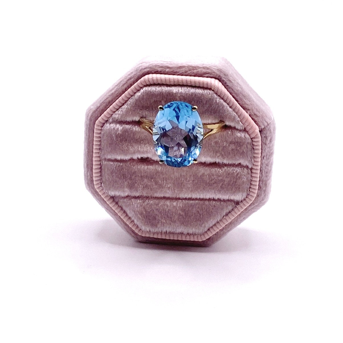 Cocktail Ring Gold Vermeil Sterling Silver With Topaz Size 8.5