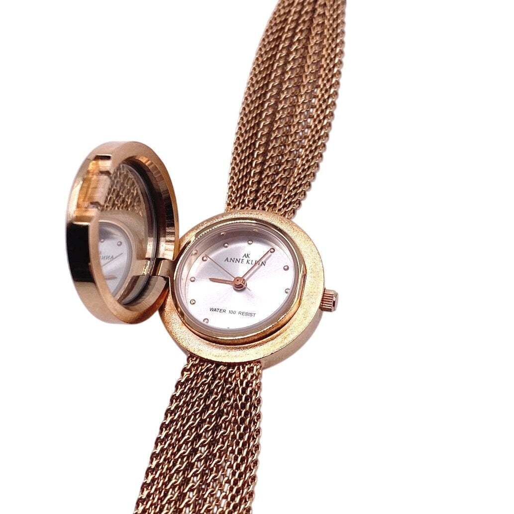 Anne Klein Locket Secret Watch Gold Tone 7 Inches