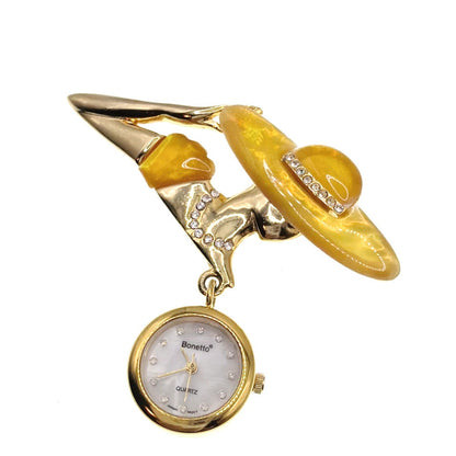 Bonetto Vintage Watch Brooch Lady in Swimming Suit