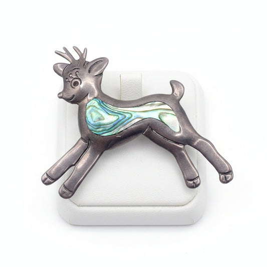 Sterling Silver Taxco Reindeer Brooch