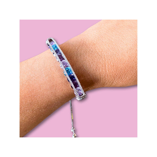CZ And Sterling Silver Adjustable Bracelet
