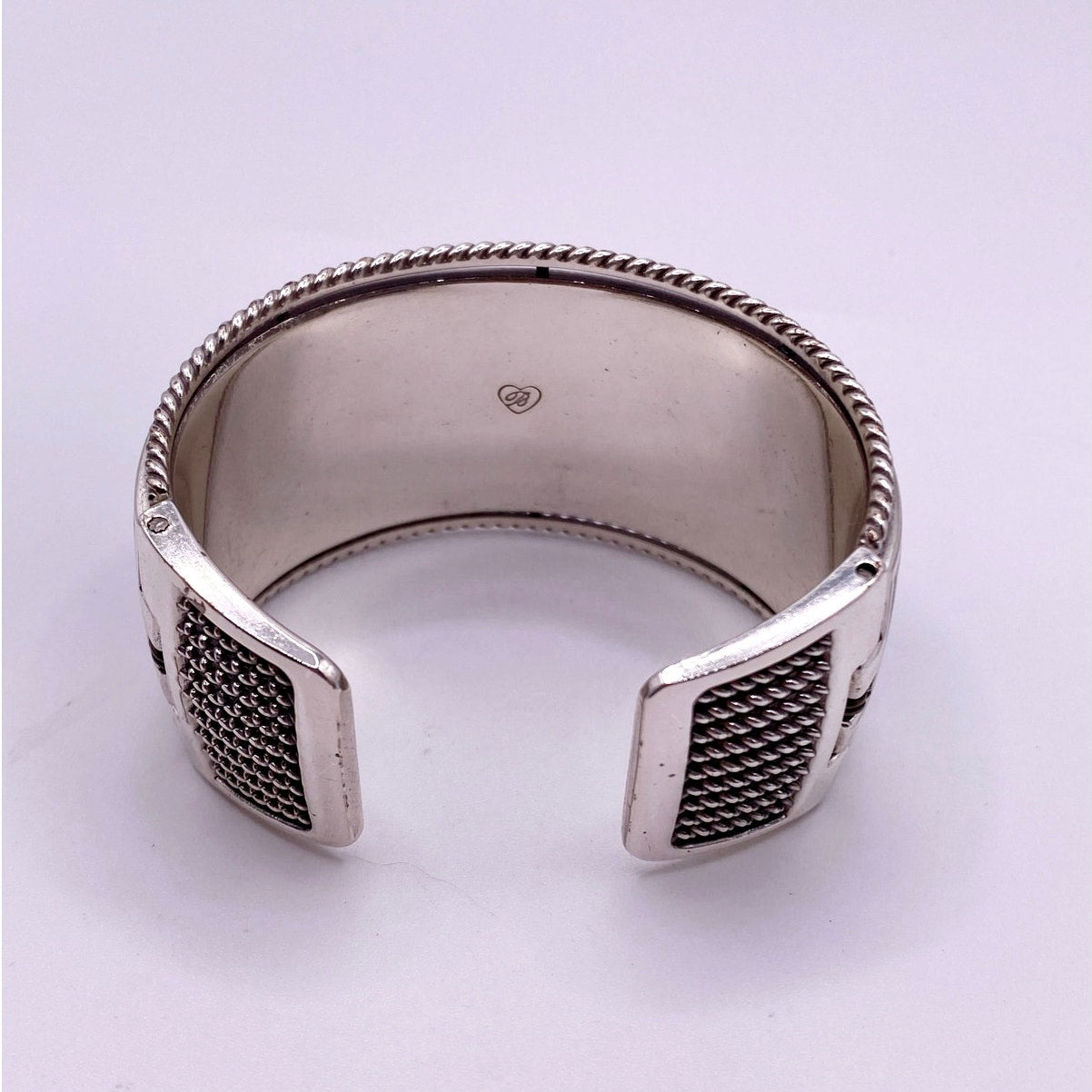 Brighton Silver Plated and Blue Crystals Cuff Bracelet Size 7