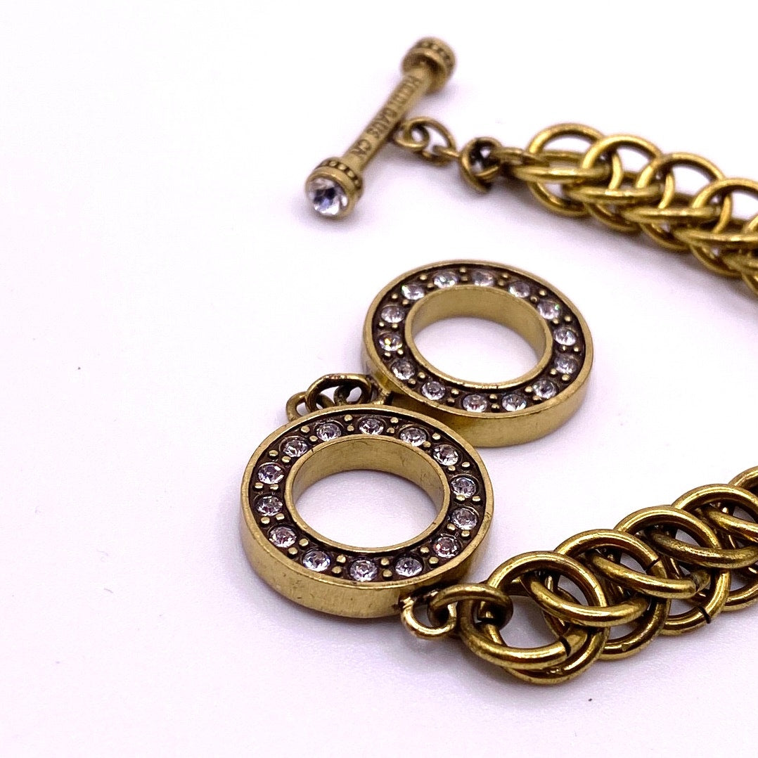 Heidi Daus Bracelet Black Crystal Charm Toggle Closure